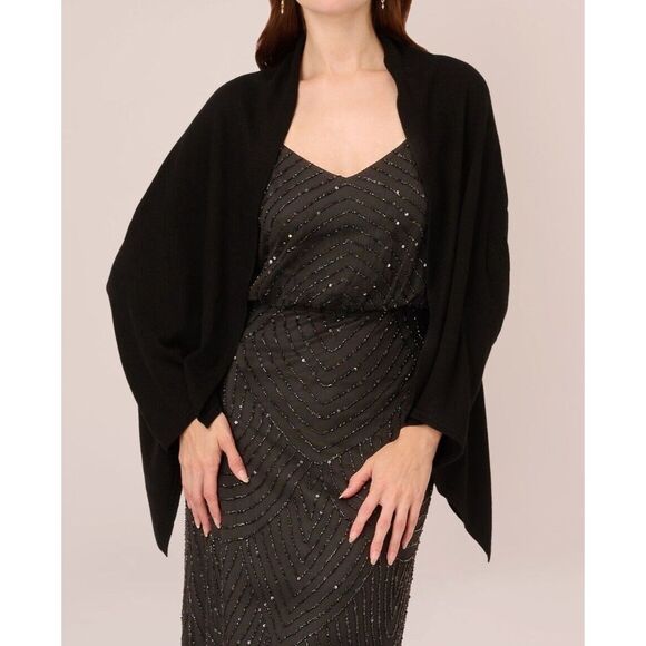 Slim S'Hug x Adrianna Papell AD2S500011 Sz M/L Black Versatile Cardigan Wrap - Picture 1 of 11